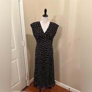 Evan Picone Black and White Polka Dot Dress Size 12
